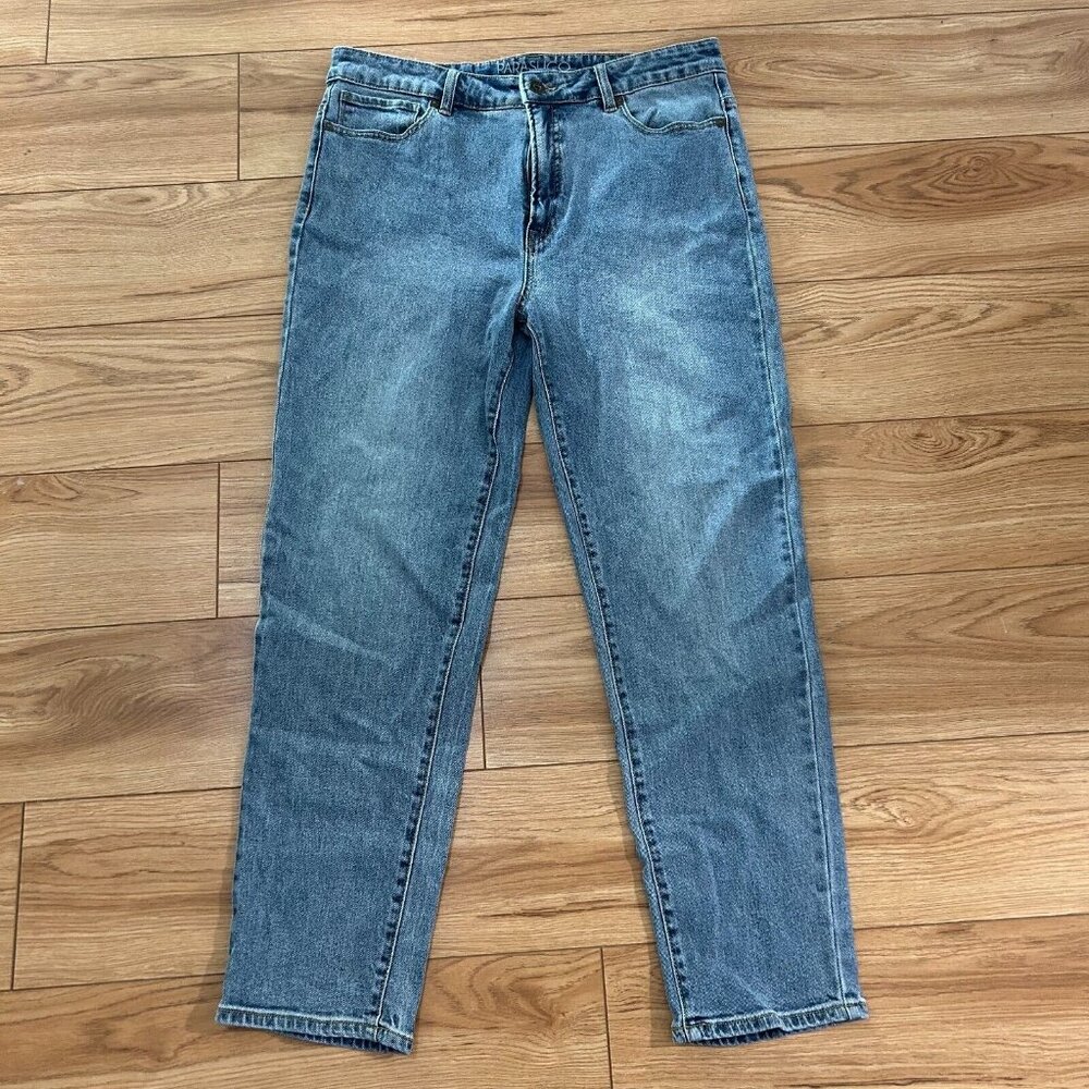💙 Parasuco Mom Jeans Womens Size 12 Denim Straight Stretch Light Blue Comfy